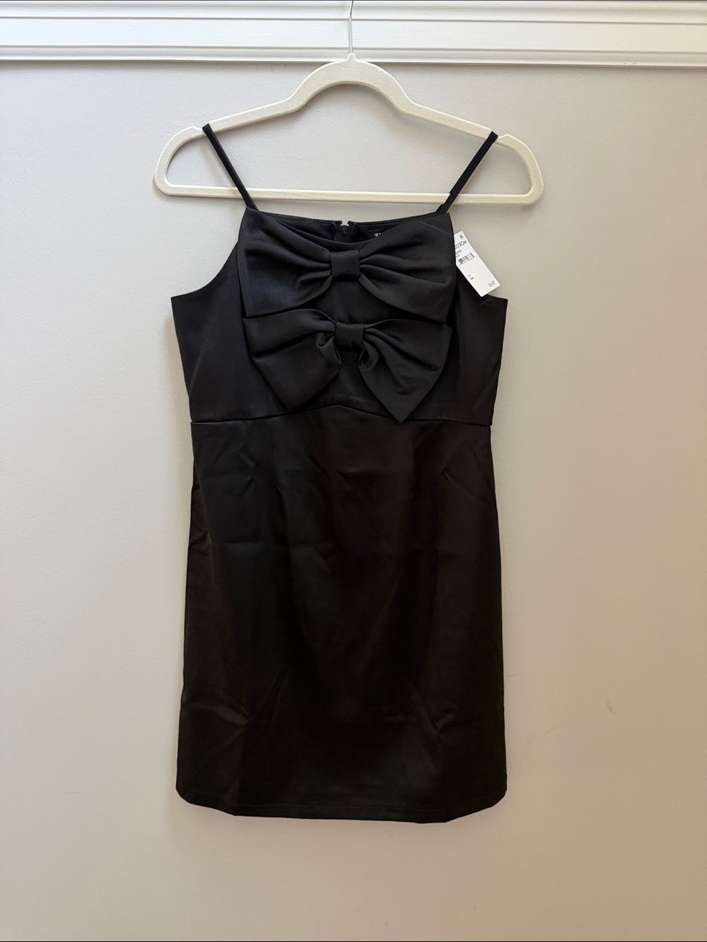 NWT Zuni’s Girls' Black Double Bow-Front Spaghetti Strap Dress Sz 14